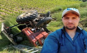 Şarampole yuvarlanan traktörün genç sürücüsü hayatını kaybetti