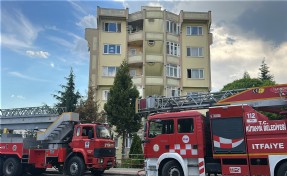 6 katlı apartmanda yangın paniği