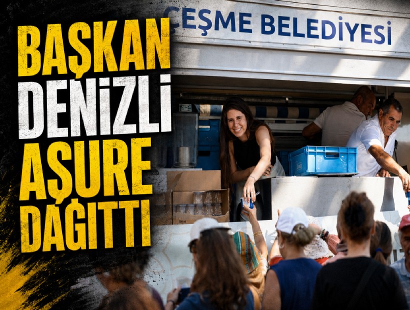 Başkan Denizli Çeşmelilere aşure dağıttı