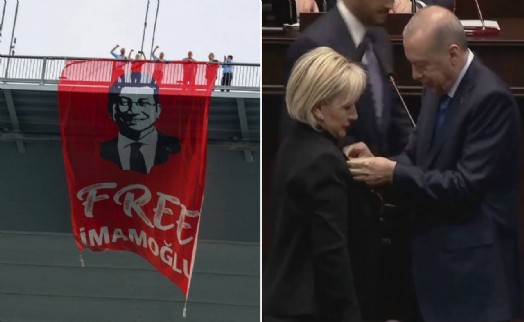 CHP'den istifa ederek AK Parti'ye katılan Nimet Özdemir'e rozetini Erdoğan taktı