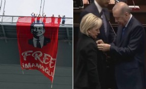 CHP'den istifa ederek AK Parti'ye katılan Nimet Özdemir'e rozetini Erdoğan taktı