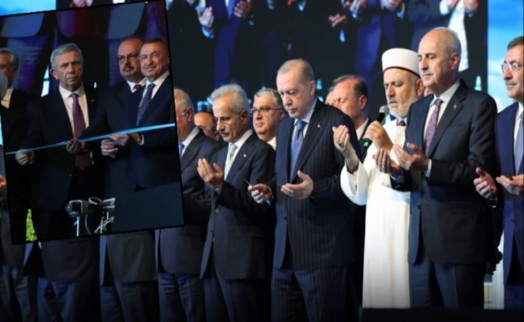 Erdoğan'ın kurdele kestiği açılış töreninde Mansur Yavaş'a büyük ayıp