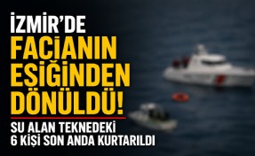 İzmir’de facianın eşiğinden dönüldü! Su alan teknedeki 6 kişi son anda kurtarıldı