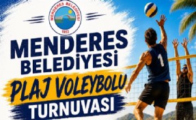 Menderes sahillerinde plaj voleybolu zamanı