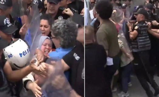 Özel sektör öğretmenlerine polisten sert müdahale!