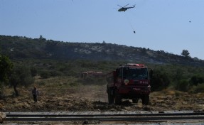 Urla Balıklıova’da orman yangını alarmı