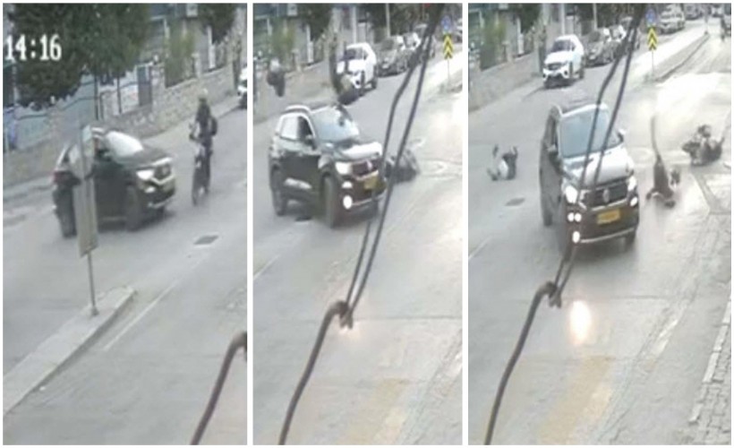 Buca’da dehşet anları: Motosikletliye çarpıp kaçtı!