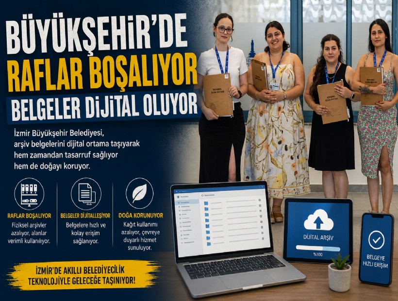 Büyükşehir'de raflar boşalıyor, belgeler dijital oluyor