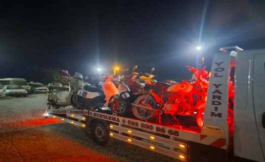 Datça'da motosiklet denetimi: 19'u trafikten menedildi