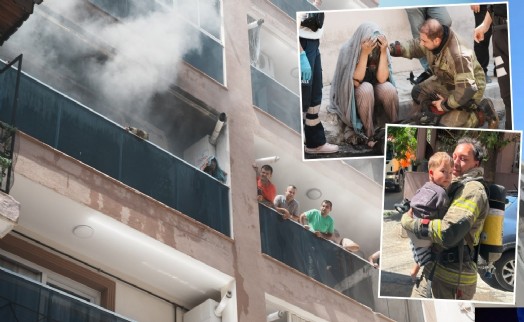 Bayraklı'da kahraman itfaiyeciler zamanla yarıştı: 4’ü çocuk 10 kişi kurtarıldı