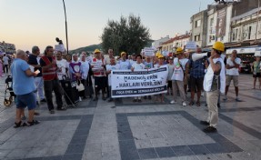 Foça'da madencilere destek: Tutuklanan sendikacılara özgürlük eylemi