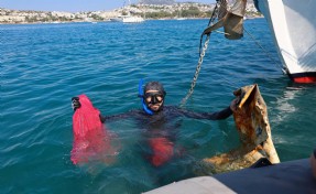 Bodrum’da denizden 310 kilogram atık çıktı