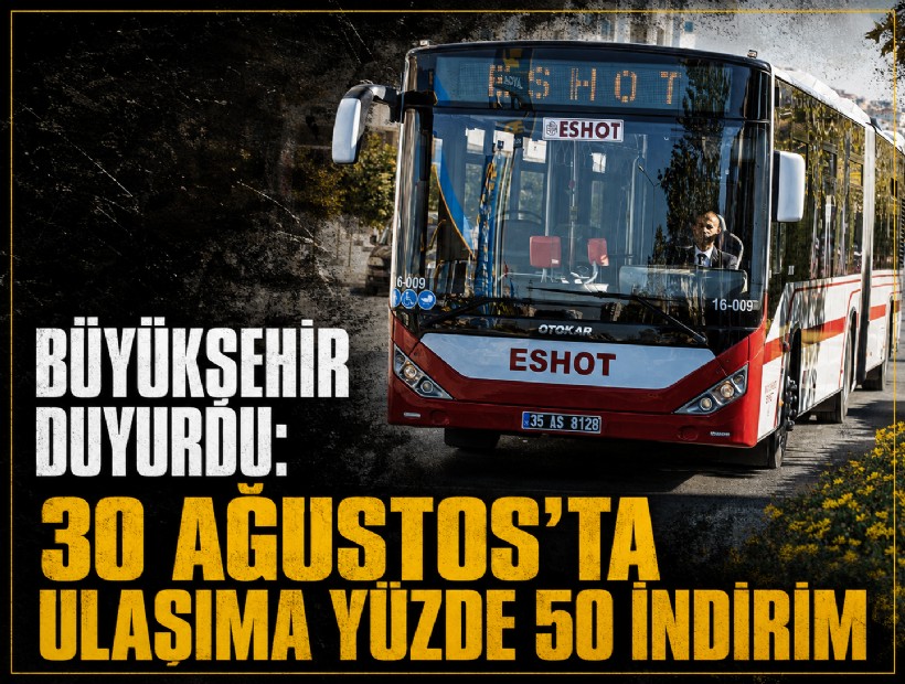 Büyükşehir duyurdu: Zafer Bayramı’nda ulaşımda yüzde 50 indirim