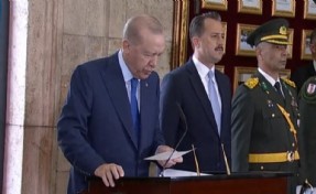 Cumhurbaşkanı Erdoğan, devlet erkanı ile Anıtkabir'de