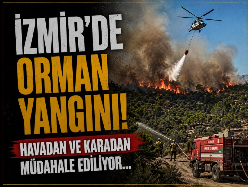 İzmir'de orman yangını! Havadan ve karadan müdahale sürüyor...