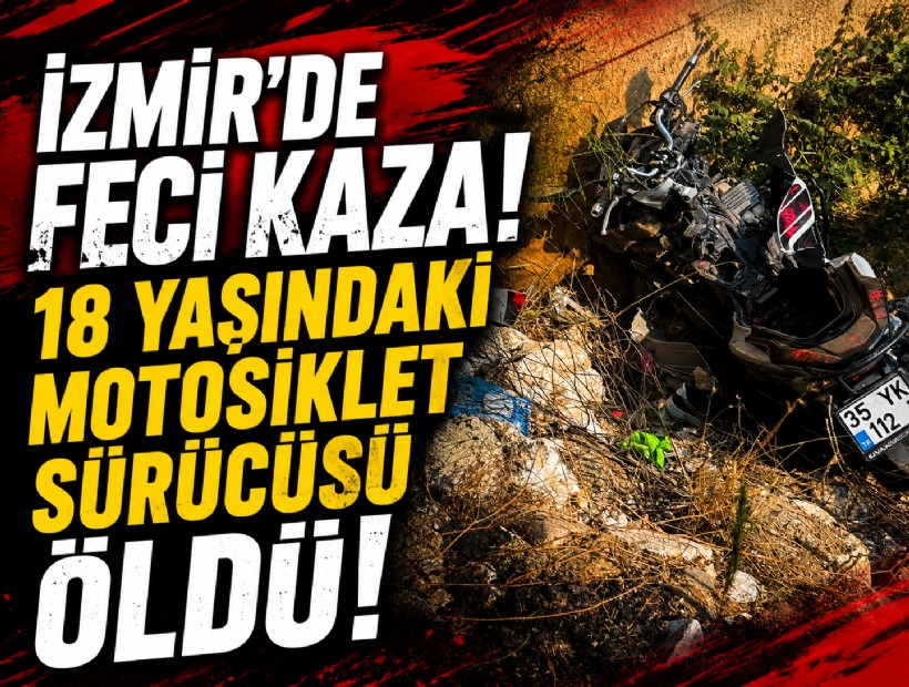 İzmir'de şarampole devrilen motosikletin sürücüsü öldü