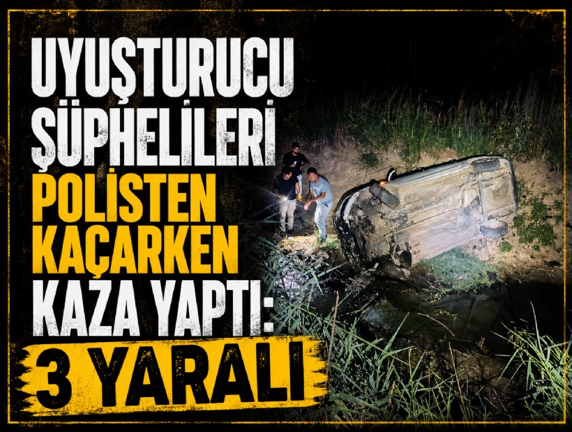 Manisa’da uyuşturucu şüphelileri polisten kaçarken kaza yaptı: 3 yaralı