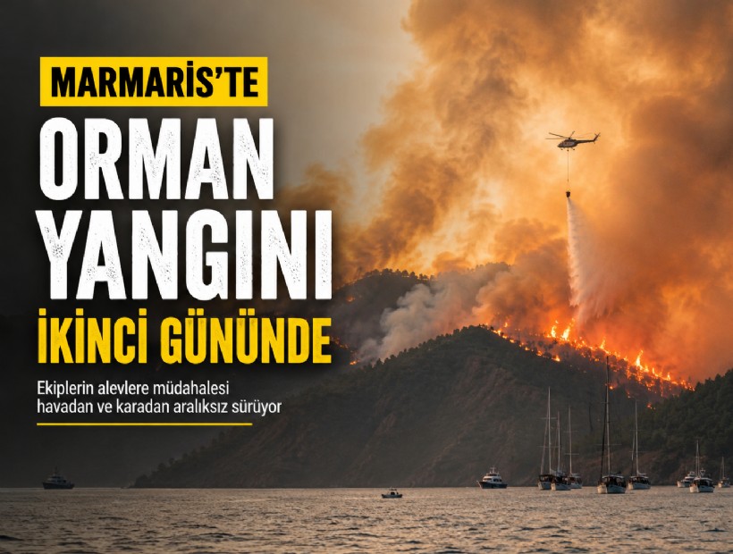 Muğla'da orman yangını ikinci gününde