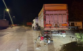 Park halindeki TIR'a çarpan motosikletli hayatını kaybetti