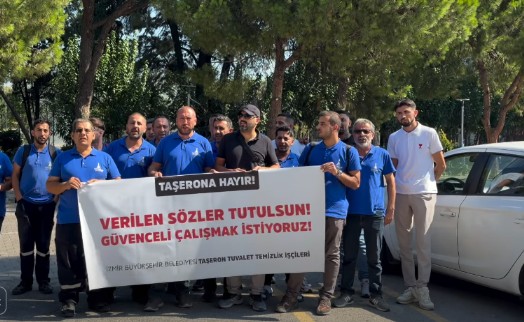 Taşeron işçilerden İzmir Büyükşehir önünde protesto: ‘Verilen sözler tutulsun!’