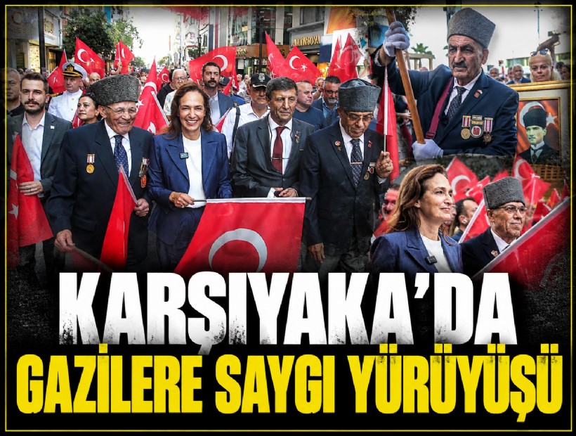 Karşıyaka’da gazilere saygı yürüyüşü