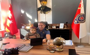 Milas polisinden DMD hastası Göktuğ’a moral sürprizi