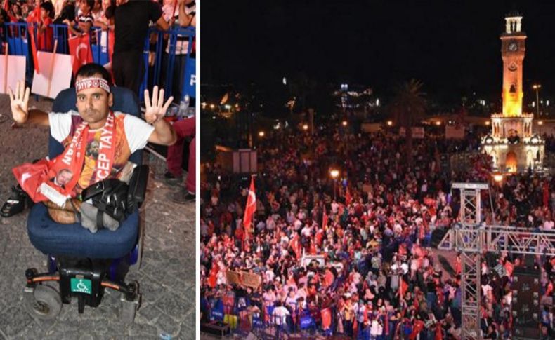 'Demokrasi Nöbeti'ne engelli vatandaşlardan destek