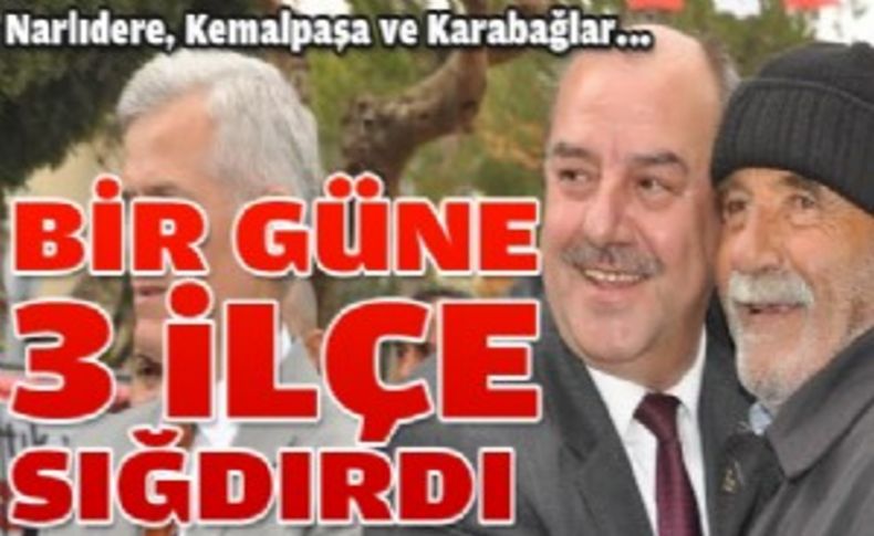 1 günde 3 ilçe