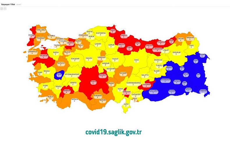 Bakan Koca paylaştı: İşte il il Türkiye'nin risk haritası