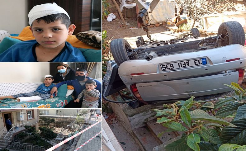 İzmir'de apartmanın bahçesine düşen otomobilin altından çıkarılan çocuk o anları unutamıyor