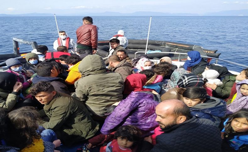 İzmir açıklarında 59 sığınmacı kurtarıldı
