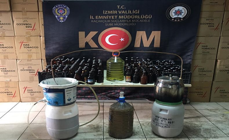 İzmir'de sahte içki ve kaçakçılık operasyonu 2 gözaltı