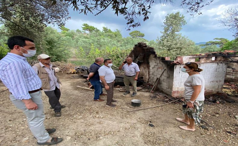 Bergama'da ahırda çıkan yangında 4 büyükbaş hayvan telef oldu