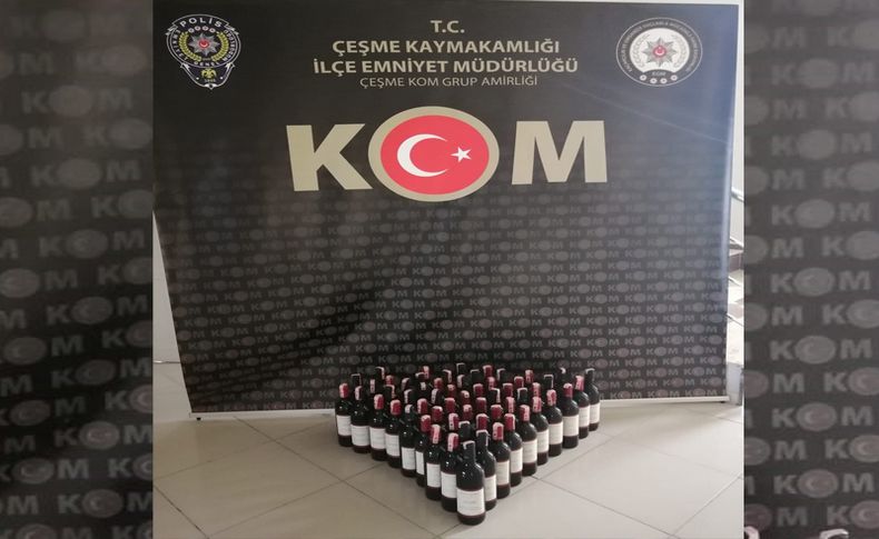 Çeşme'de kaçak içki operasyonu