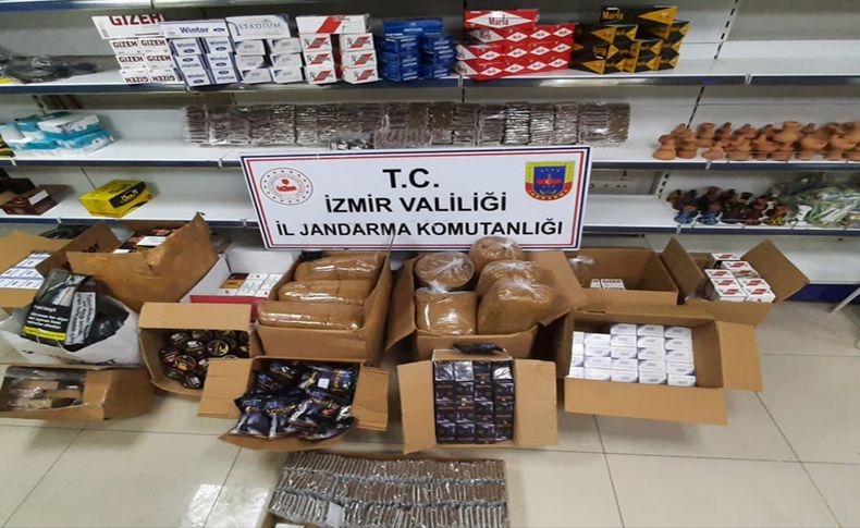İzmir’de kaçak tütün satan iş yerine baskın