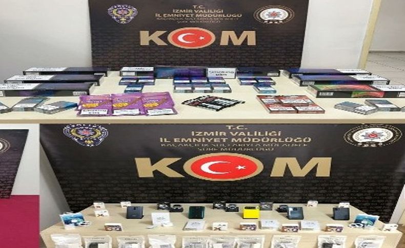 İzmir'de piyasa değeri 2 milyon lira olan kaçak ürün ele geçirildi