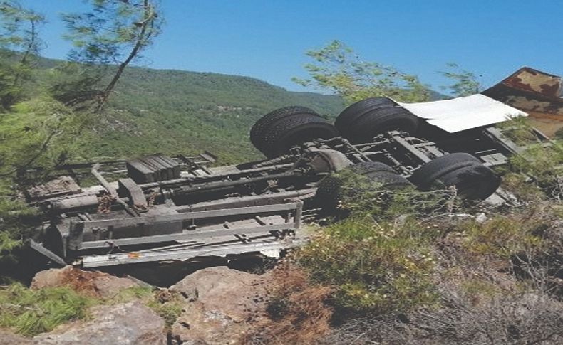 Şarampole devrilen kamyonetin sürücüsü hayatını kaybetti