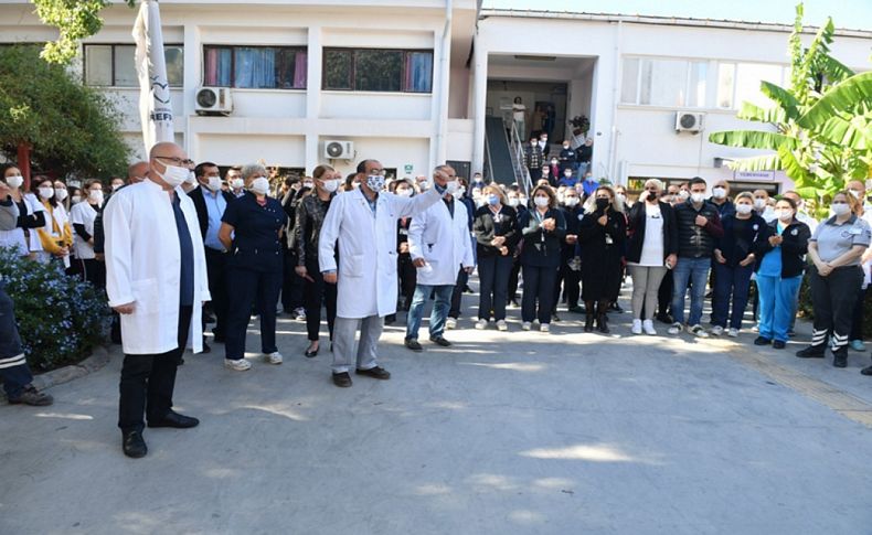 Hastane personelinin darp edilmesine protesto