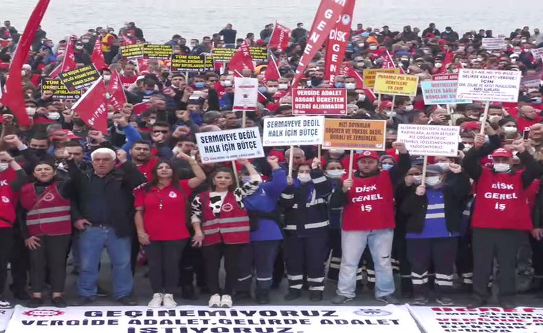 DİSK'e bağlı binlerce işçi İzmir'de isyan etti: Geçinemiyoruz