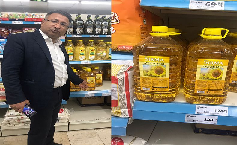 CHP'li Purçu marketten bildirdi: 5 litre ayçiçek yağı 124 TL