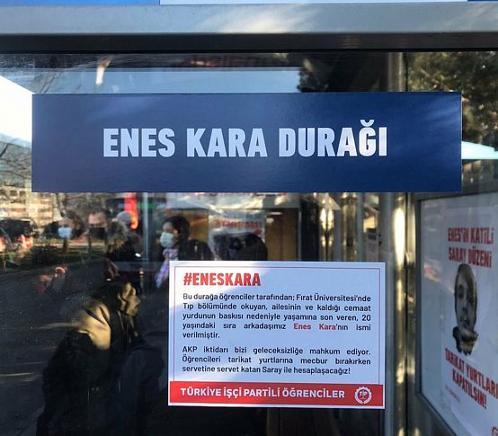 Enes Kara'nın adı otobüs durağına verildi