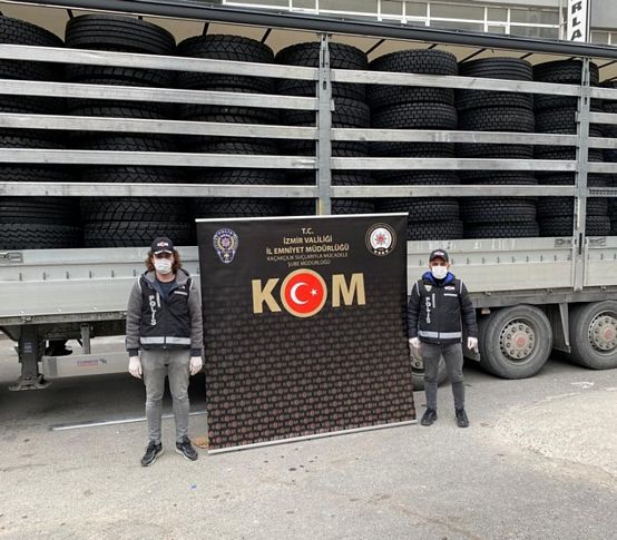 2 milyon TL'lik kaçak lastik ele geçirildi