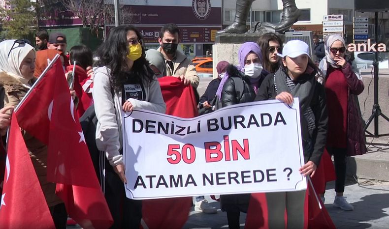 Ataması yapılmayan öğretmenler Ankara’da eylem yaptı