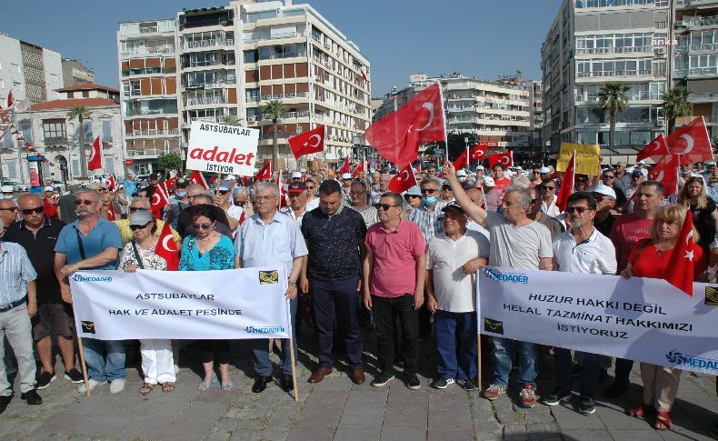 İzmir'de emekli astsubaylardan maaş tepkisi