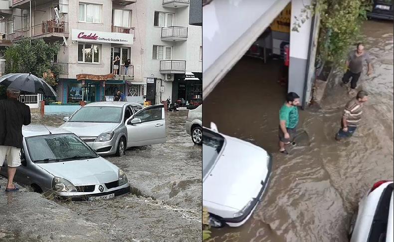 İzmir’i yeniden şiddetli yağış vurdu