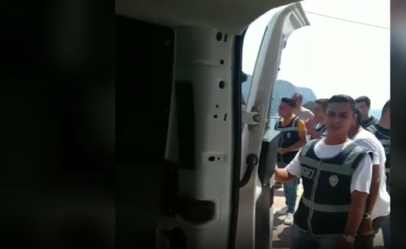 Marmaris'te Sinpaş'ın inşaat alanında nöbete başlayan çevreciler gözaltına alındı