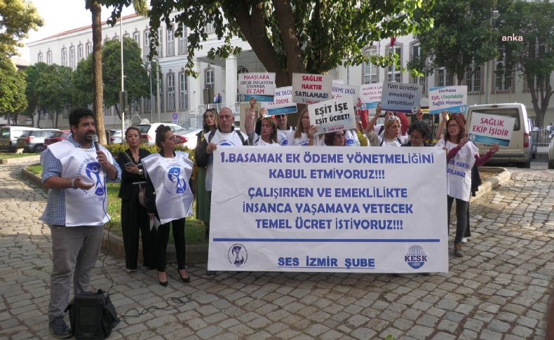 İzmir'de sağlıkçılardan 'Ek Ödeme Yönetmeliği' tepkisi