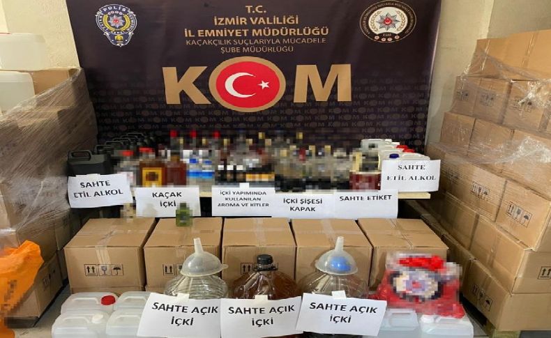 İzmir'de sahte içki operasyonu