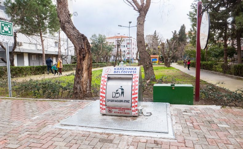 Karşıyaka'da yeraltı konteyner uygulaması sürüyor