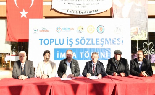 Çiğli'de davullu zurnalı toplu sözleşme töreni